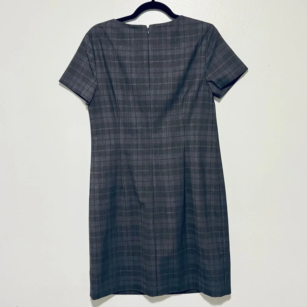 Theory Gray Plaid Shift Dress - Picture 3 of 3